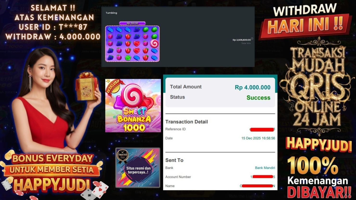 HAPPYJUDI JACKPOT SLOT SWEET BONANZA 1000